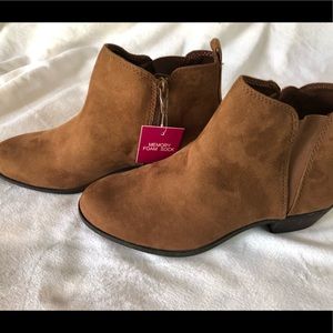So Brand brown booties. Never  worn. Memory foam insole. Side zip   cute!